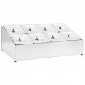 Royal Catering Vitrinos stovas 6x GN 1/6 konteineritele + konteineritele koos kaantega (Ekspozitsioonitoode) Royal Catering Vitrinos stovas 6x GN 1/6 konteineritele + konteineritele koos kaantega (Ekspozitsioonitoode)