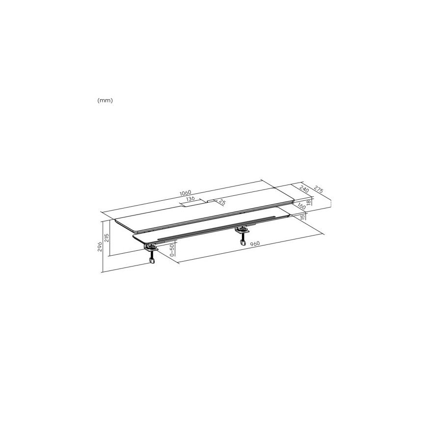 Spacetronik HUGEL15 Two-Piece Table Shelf, Dark Wood – 2