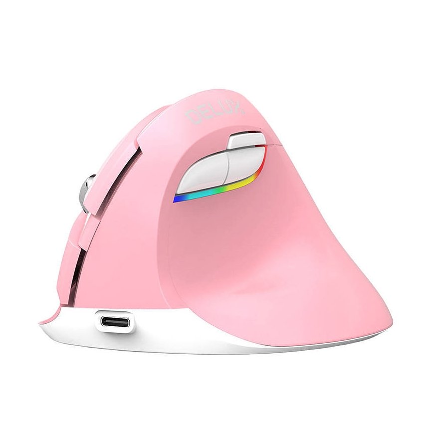 Delux M618 MINI vertical mouse, white, wireless – 2