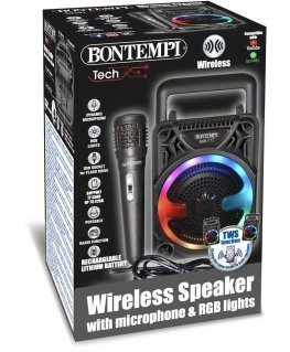 BONTEMPI wireless speaker with microphone and RGB lights, 49 1000