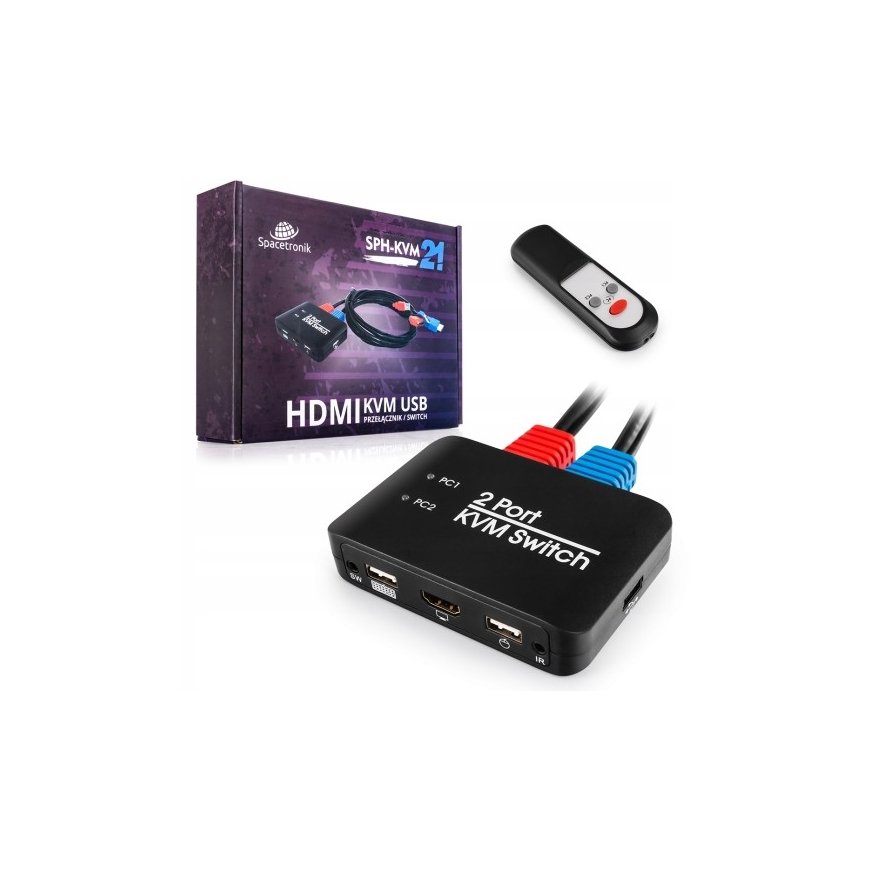 Perjunkite KVM USB + HDMI 2/1 Spacetronik SPH-KVM21 – 2