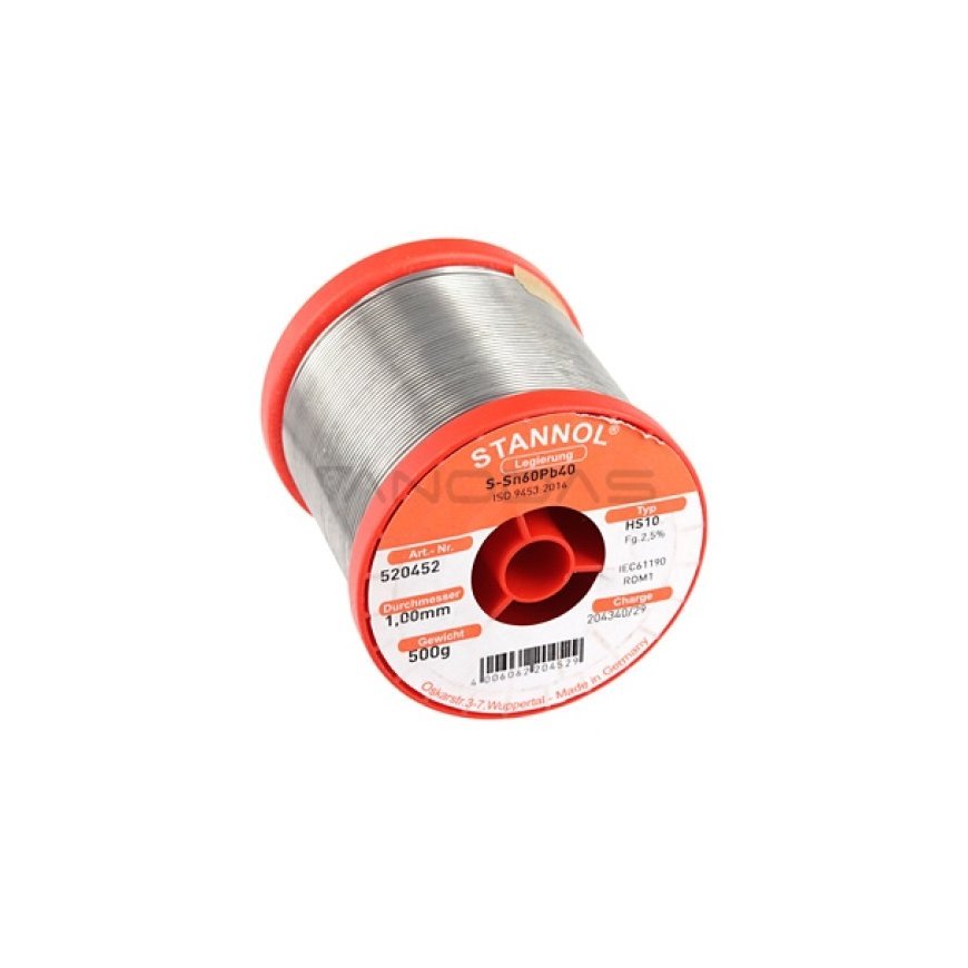 Stannol Lodmetāls Sn60/Pb40 1.00mm 500g