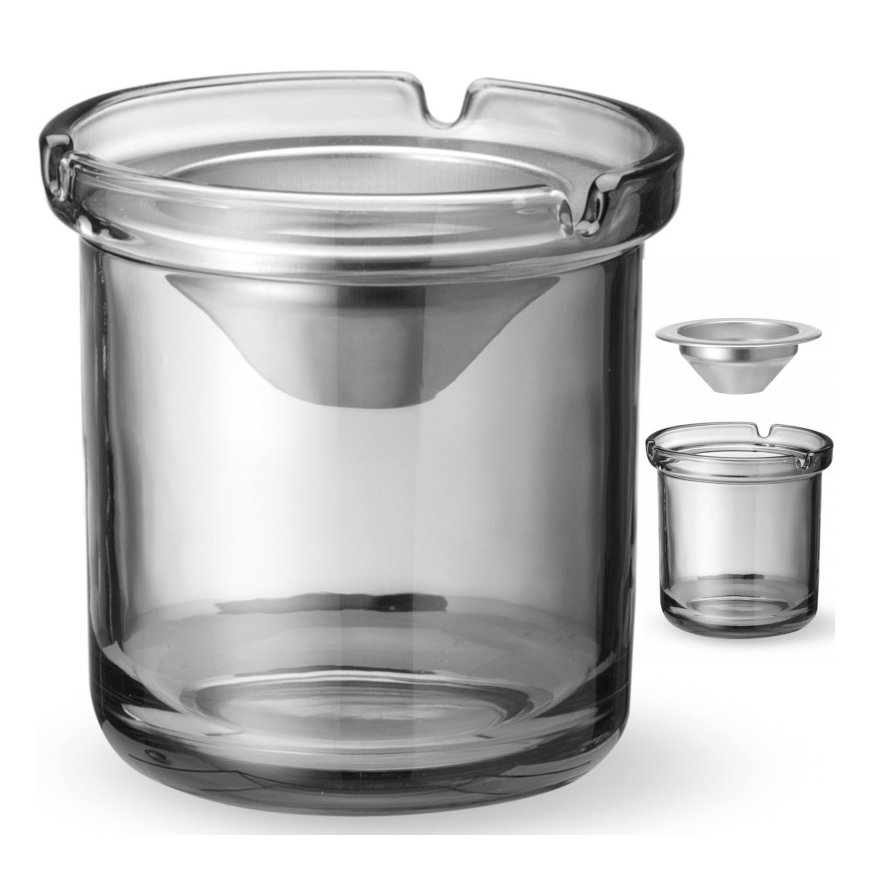 Hendi Lasiteashtray with steel insert, size 98 x 99 mm