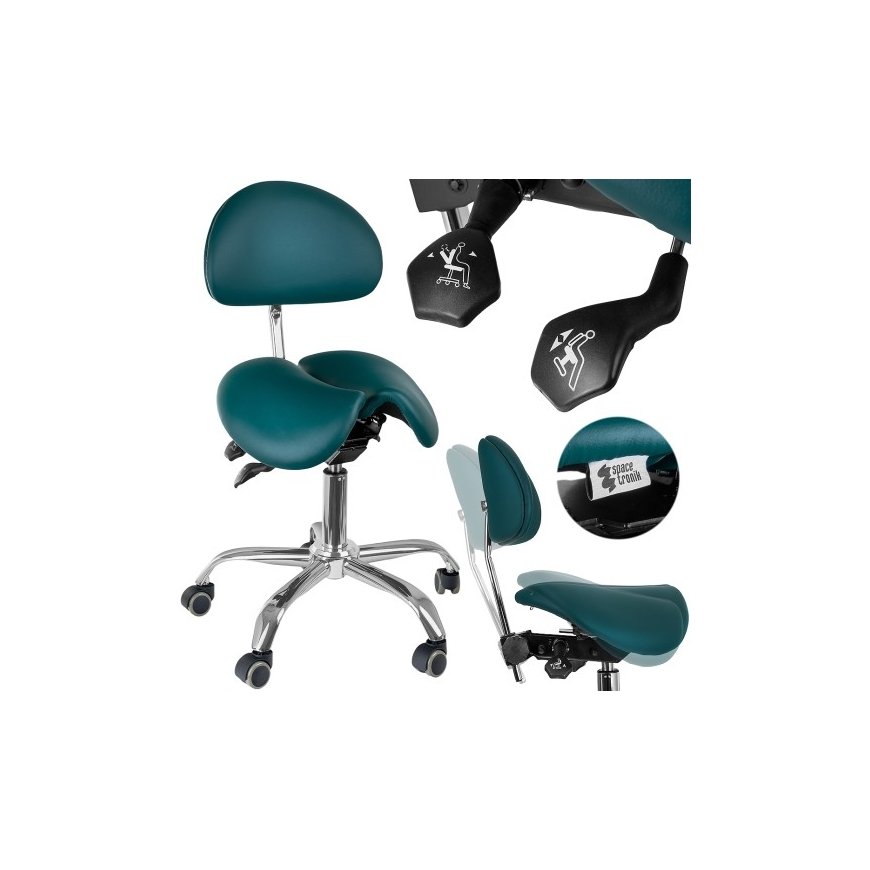 Spacetronik Ergonomic Height Adjustable Stool SELLA 3, Marine Look
