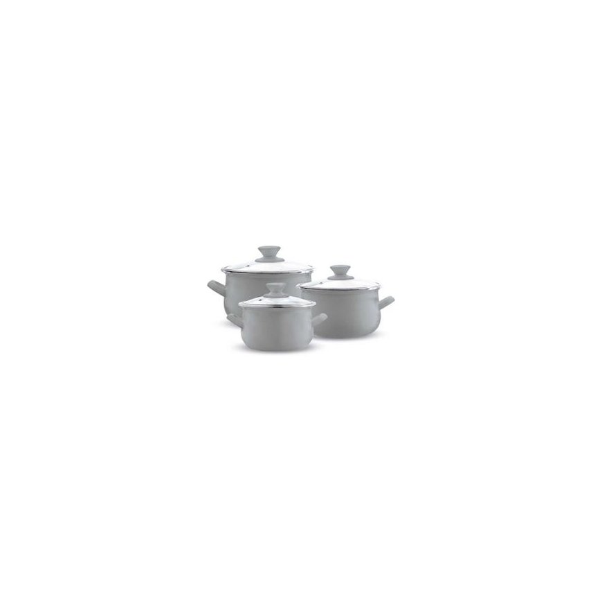 3-piece enameled pot set, gray, EMALIA OLKUSZ – 2