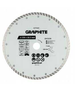 Graphite Diamond Turbo Cutting Disc, 230 x 22.22 mm, for Dry and Wet Cutting