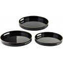 Mondex BLANCHE Black 3 decorative round tray set 38x38x4cm/35x35x4cm/33x33x3,5cm Mondex BLANCHE Black 3 decorative round tray set 38x38x4cm/35x35x4cm/33x33x3,5cm