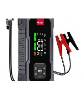 Käynnistysakun 4-in-1 kannettava akku kompressorilla, LED-taskulamppu, 12 V, 7,2 Ah, 600 A, amio-04674
