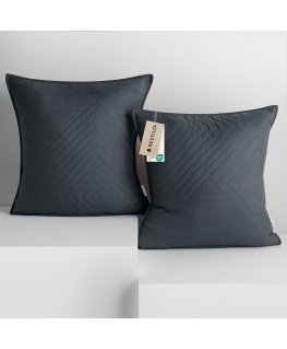 RESTILO dekoratiivinen tyynynpäällinen SOFTA grafiitin värinen puristetun tyylin glamour-kankaita - materiaalityyppi: tekstiili 