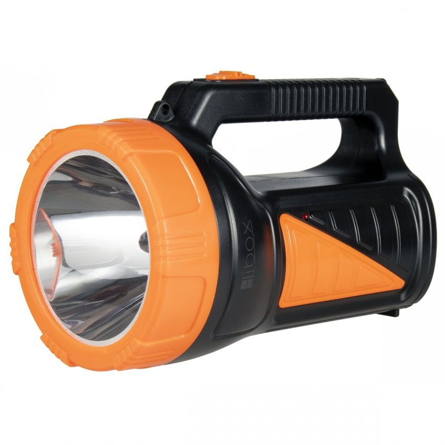 Libox Latarka akumulatorowa szperacz LB0167 Juoda, Oranžinė Rankinis žibintuvėlis LED