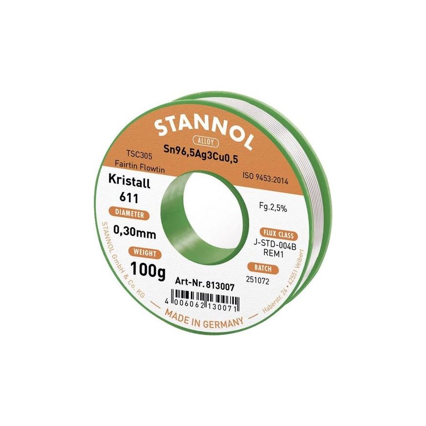 Loodmetall Sn99.3Cu0.7 0.7mm 250g koos fliisuga 2.5% Stannol