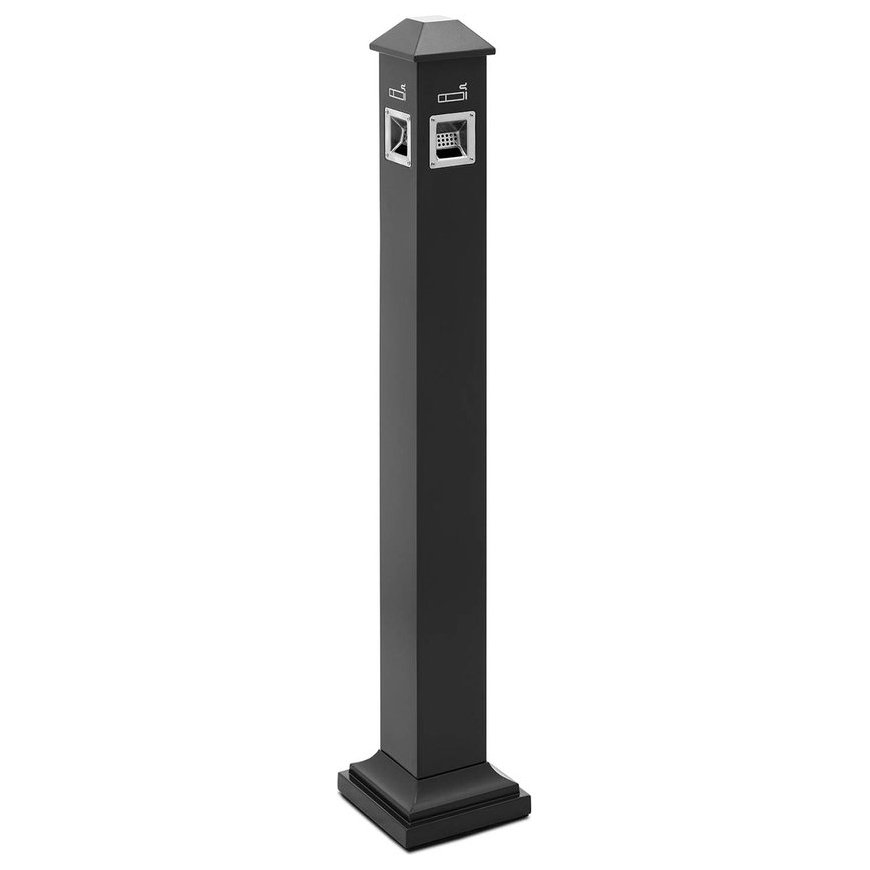 Ulsonix Ashtray, freestanding, closed, metal ashtray, 3.5 l - dark gray – 2