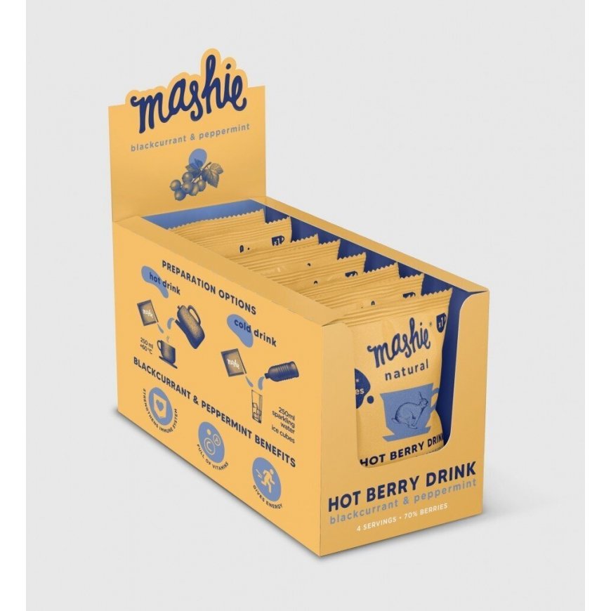MASHIE Original Berry Puree, Black Currant with Mint, 15pcs.