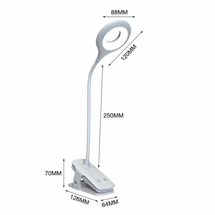 Mini Wozinsky Wireless LED Reading Lamp with Clip + USB-C Cable – 2