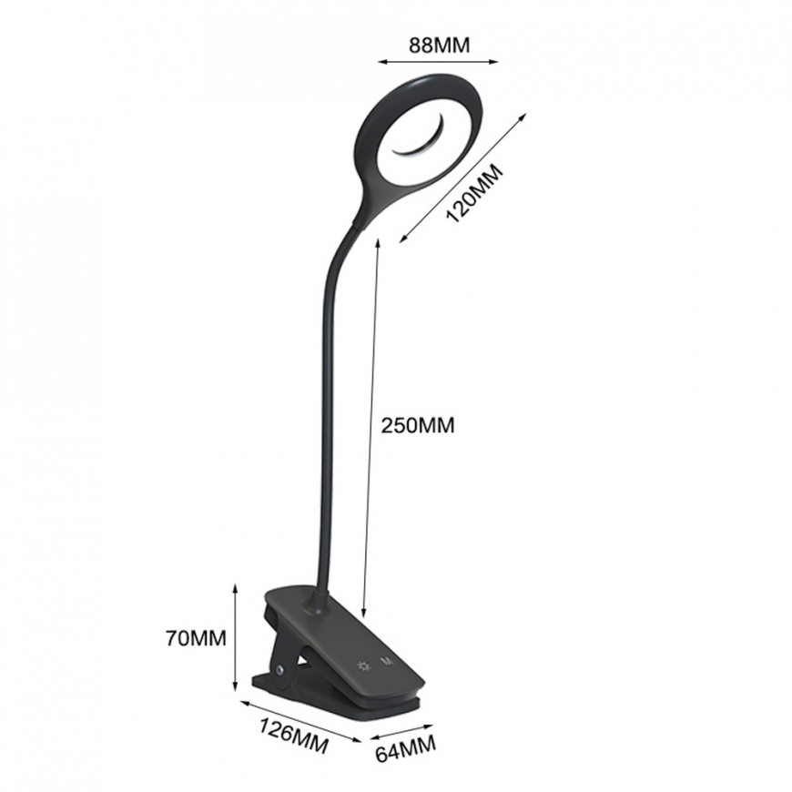 Mini Wozinsky Wireless LED Reading Lamp with Clip + USB-C Cable – 2