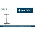 Gembird TVS-75S-02 televisiolle tarkoitettu lattiateline, jossa on pyörät, 37" - 75", musta Gembird TVS-75S-02 televisiolle tarkoitettu lattiateline, jossa on pyörät, 37" - 75", musta