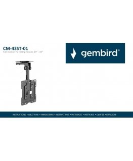 Gembird CM-43ST-01 Full motion TV ceiling mount, 19" - 43", black