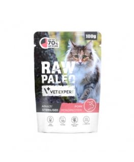 VETEXPERT Raw Paleo Suaugusiųjų Sterilizuotų Šunų Maistas - drėgnas kačių maistas - 100g
