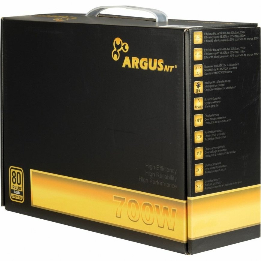 Inter-Tech ArgusNT GPS-700 toiteallika komponent 700 W 20+4 pin ATX ATX Must – 5