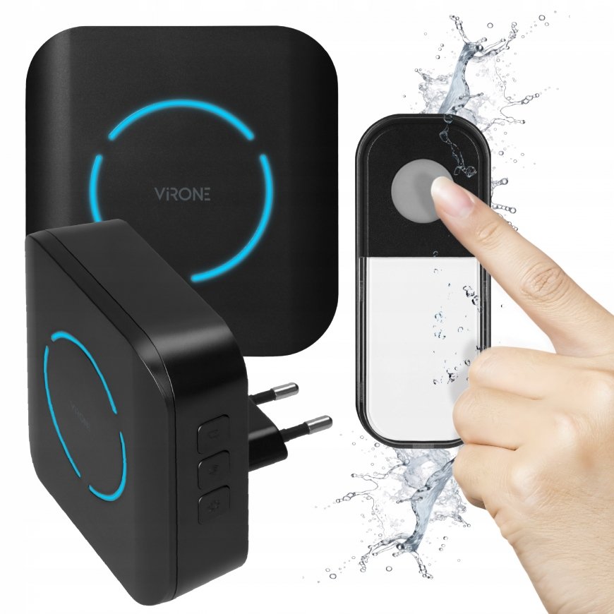 Orno FUDU AC, wireless network doorbell, learning system, 36 sounds, 180 m, black – 2