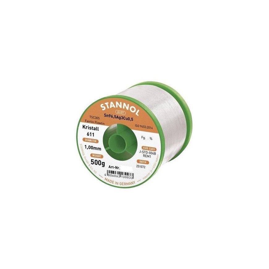 Lydmetāls Sn99.3Cu0.7 1.00mm 1000g ar fliusu Stannol