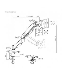 Spacetronik Monitorihoidja SPAG112 USB-portidega