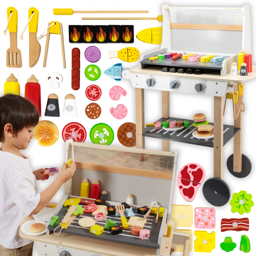 Viga Toys VIGA Puinen BBQ Grillisarja