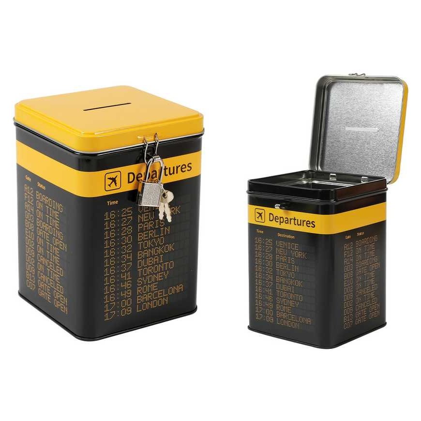 Itotal DEPARTURES Coin Bank, with lock