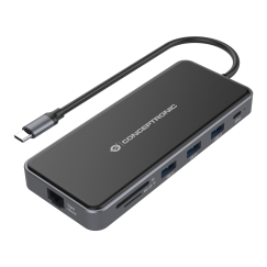 Conceptronic DONN15G laptop dock/port replicator Wired USB 3.2 Gen 1 (3.1 Gen 1) Type-C Grey