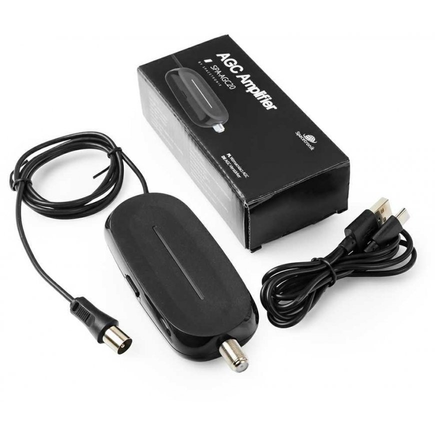 Spacetronik Išmanusis DVB-T2 AGC 20dB 5V antenos stiprintuvas