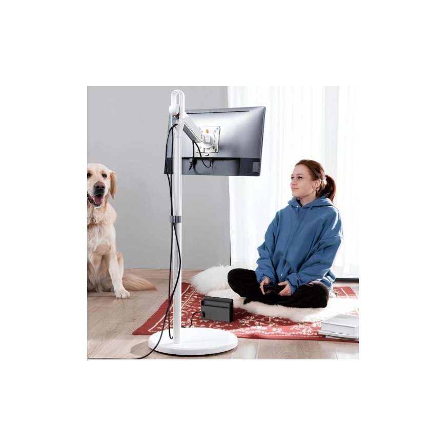 Spacetronik Mobilais statīvs monitoriem un TV SPE-T01W 10kg, balts