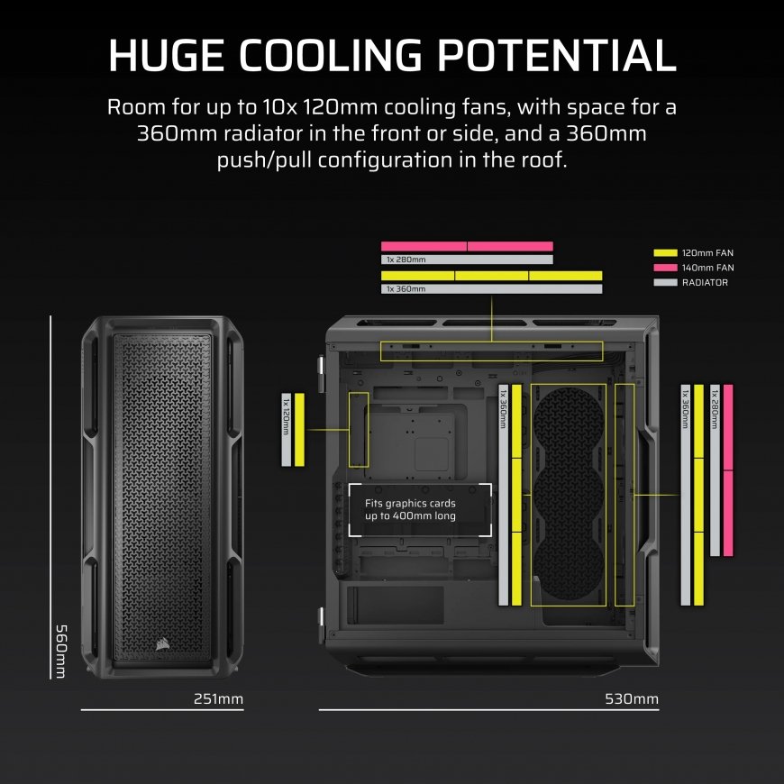 Corsair 5000T Midi Tower Melns – 4