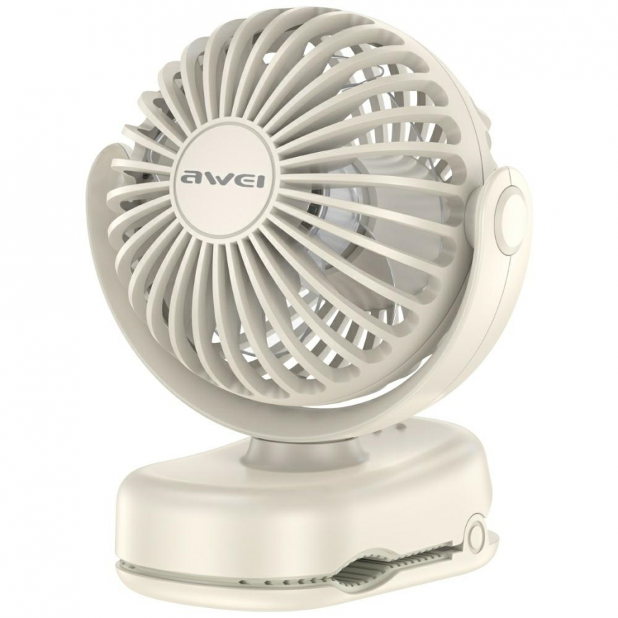 Mini desk fan AWEI F45 with clip 1200mAh white