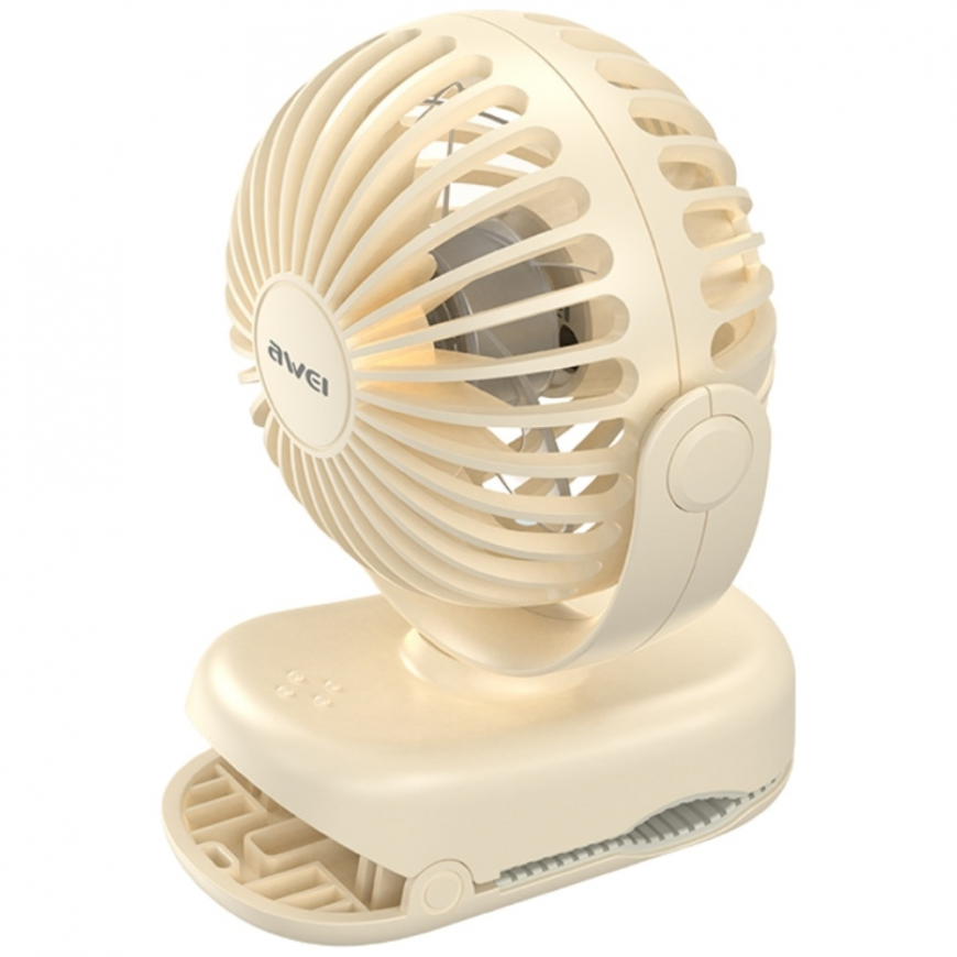 Mini desk fan AWEI F45 with clip 1200mAh white – 3