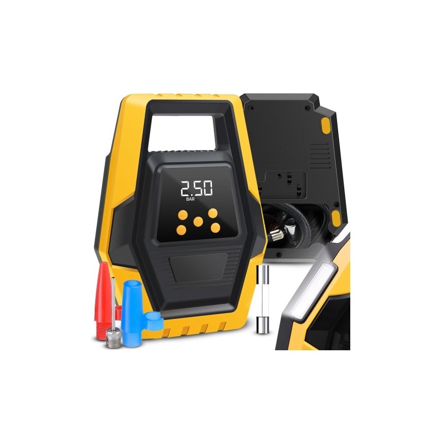 Retoo autokompressor, rehvide pump, LCD LED 12 V 35 l/min – 2