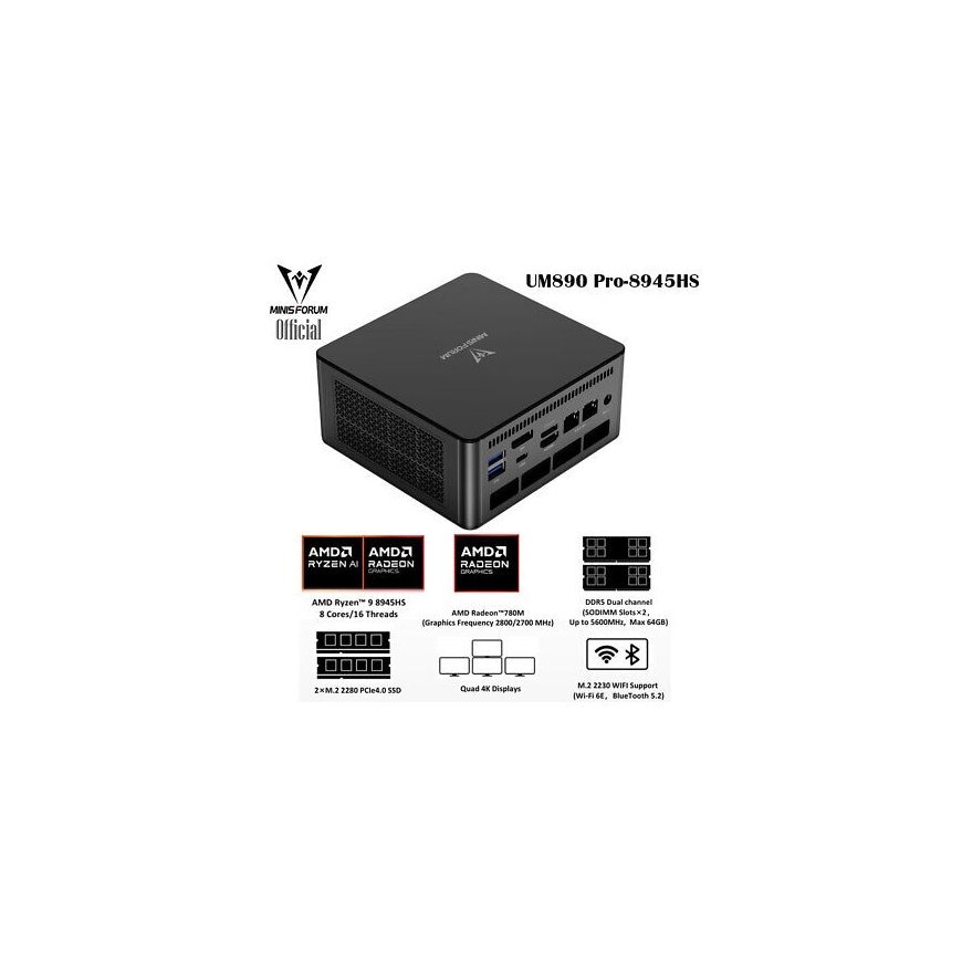 Minisforum PC AMD Ryzen 9 8945HS 32GB M.2 1TB – 2
