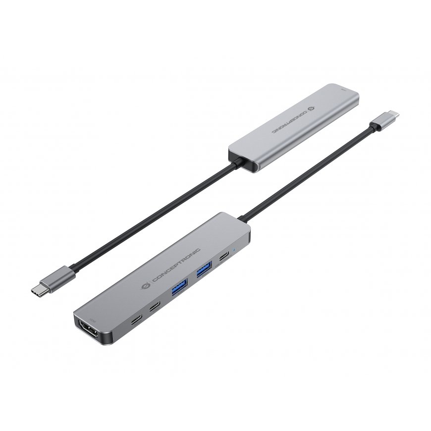 Conceptronic DONN33G dokstacija Vadu USB 3.2 Gen 1 (3.1 Gen 1) Type-C Sudrabs – 2