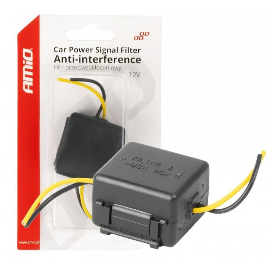 12V Amio-04099 Vehicle Disruption Protection Filter with Glass Fuse