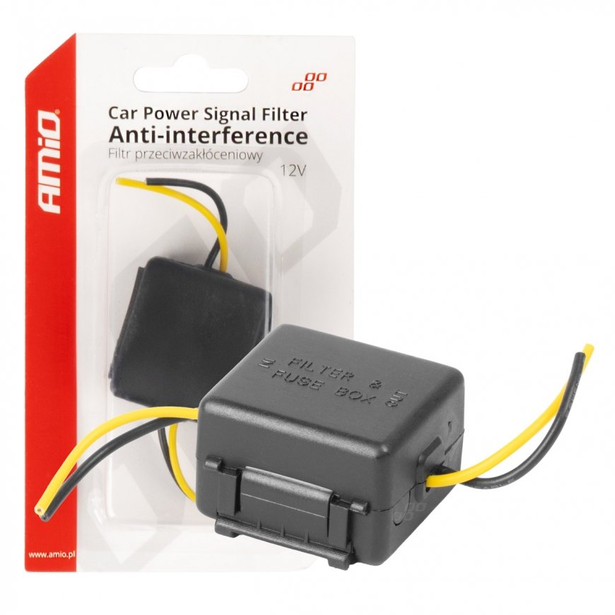 12V Amio-04099 Vehicle Disruption Protection Filter with Glass Fuse – 2
