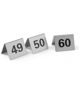 Informatiivinen merkki NUMERO PÖYDÄSTÄ 49-60 ruostumaton teräs, pakkaus 12 kpl - Hendi 663882