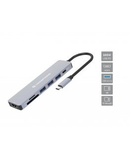 Conceptronic DONN19G knyginių kompiuterių dokas / jungčių replikatorius Vielinis USB 3.2 Gen 1 (3.1 Gen 1) Type-C Pilka