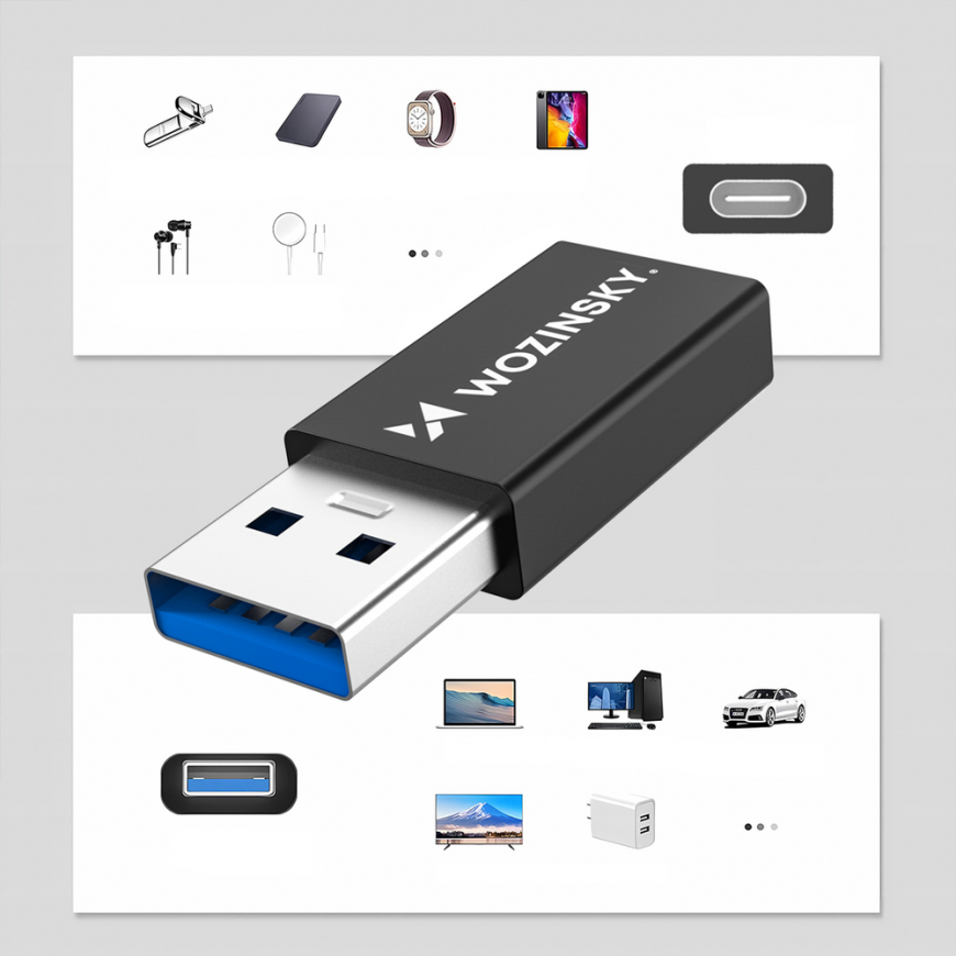 Wozinsky WAAC-01 USB-A - USB-C OTG Adapter - Black – 5
