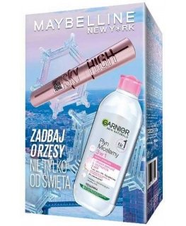 Maybelline Lash Sensational Sky High -ripsiväri sarja Musta 7,2ml + Garnier micellar neste 3in1 400ml