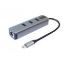 PremiumCord Adapteris USB-C į Gigabit 10/100/1000Mbps + 3x USB3.2 jungtis PremiumCord Adapteris USB-C į Gigabit 10/100/1000Mbps + 3x USB3.2 jungtis
