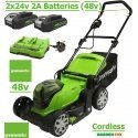 Greenworks Аккумуляторная газонокосилка 2x24V Аккумуляторная газонокосилка 41 см G24X2LM41K2 комплект двойное зарядное устройств Greenworks Аккумуляторная газонокосилка 2x24V Аккумуляторная газонокосилка 41 см G24X2LM41K2 комплект двойное зарядное устройств