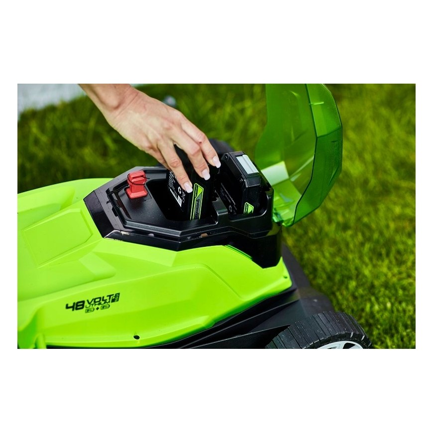 Greenworks Cordless Lawn Mower 2x24V Cordless Lawn Mower 41cm G24X2LM41K2x set dual charger + 2 batteries 2Ah – 2