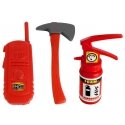 Lean Toys Firefighter Set Helmet Extinguisher Hatchet Mask Crowbar