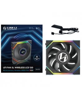 Lian Li UNI FAN SL Wireless LCD 120 Datora korpusam Ventilators 12 cm Melns 1 pcs