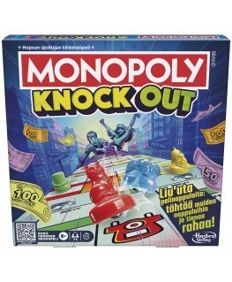 Monopoly Knockout Family Party Game, Quick-Playing Board Games for Ages 8+, 2-8 Players, 20 Mins.