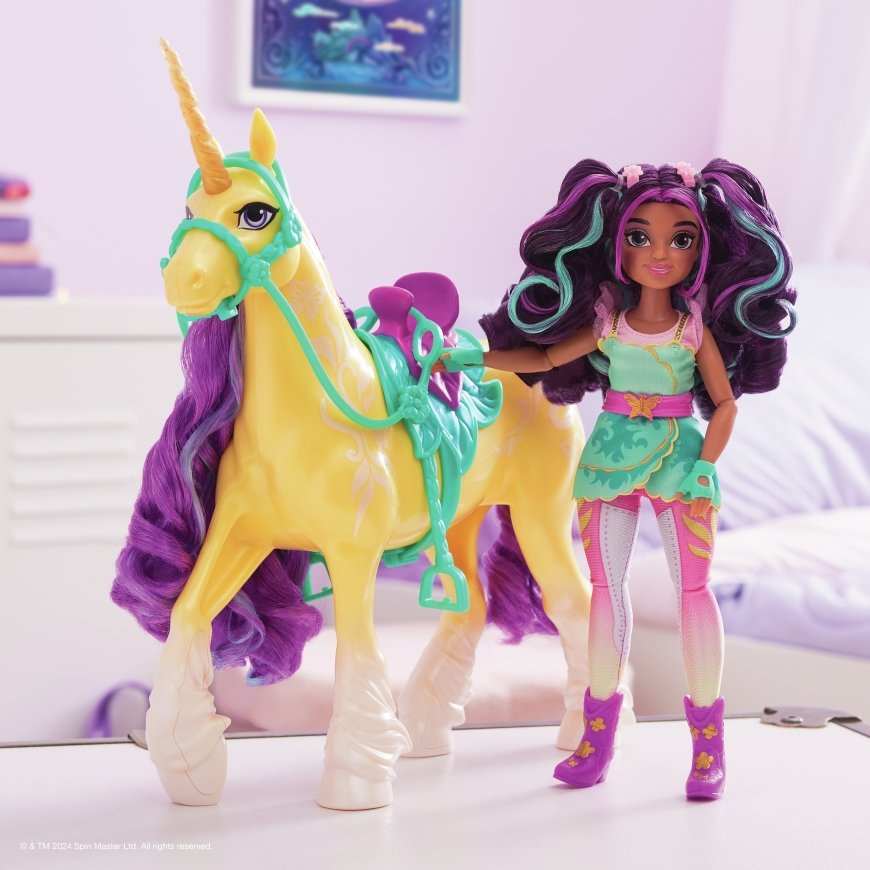Unicorn Academy, Leaf with 2 Riding Accessories, 11”, Compatible with Ava, Dolls & Unicorn Toys for – 4